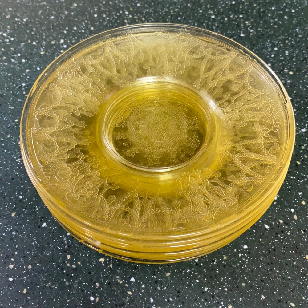 Depression Glass 6” Saucers